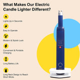 Electric Candle Lighter - Rechargeable, Flameless, & Windproof Torch Stick for Candles, Grill, Fireplace, & Stove - Long Electronic Camping Device with Tesla Coil Arc - The USB Lighter Company