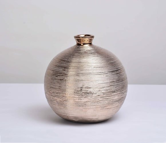 Socialight Candles - Spun Detail Metallic Vase-Round